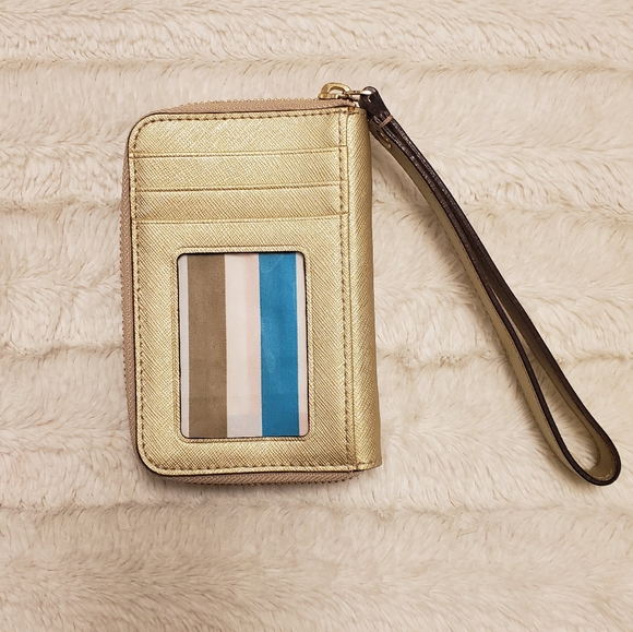 Kate Spade Leather Gold Wristlet Wallet - Picture 2 of 3